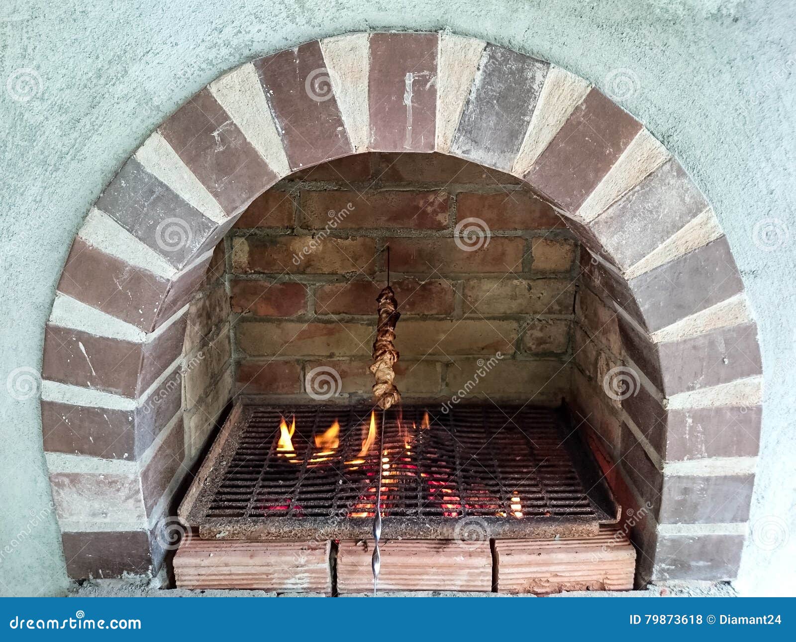 Stoves with One Shish Kebab Stock Photo Image of kebab, food 79873618