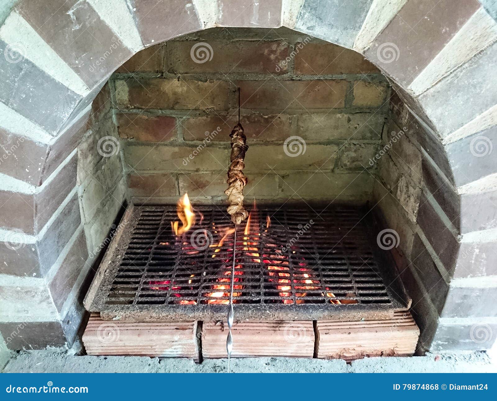 Stoves with One Shish Kebab Stock Photo Image of cuisine, grill 79874868