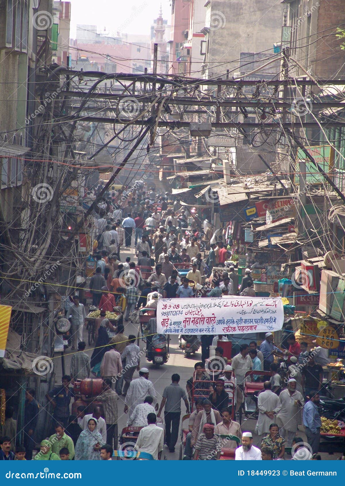 Straat Van Oud Delhi, India Redactionele Stock Foto Image of mensen