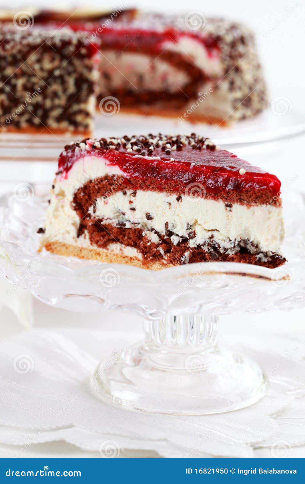 Stracciatella Birthday Cake Stock Photo - Image of catering, gourmet ...