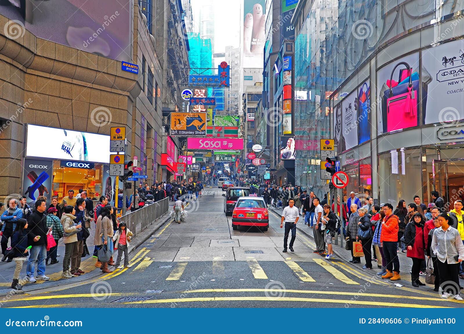 Strada Del Queens, Hong Kong Fotografia Editoriale Immagine di
