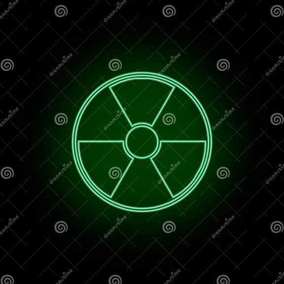 Strahlung, Ikone, Gefahr, Zeichen, Neon Biotechnologie Und Wissenschaft