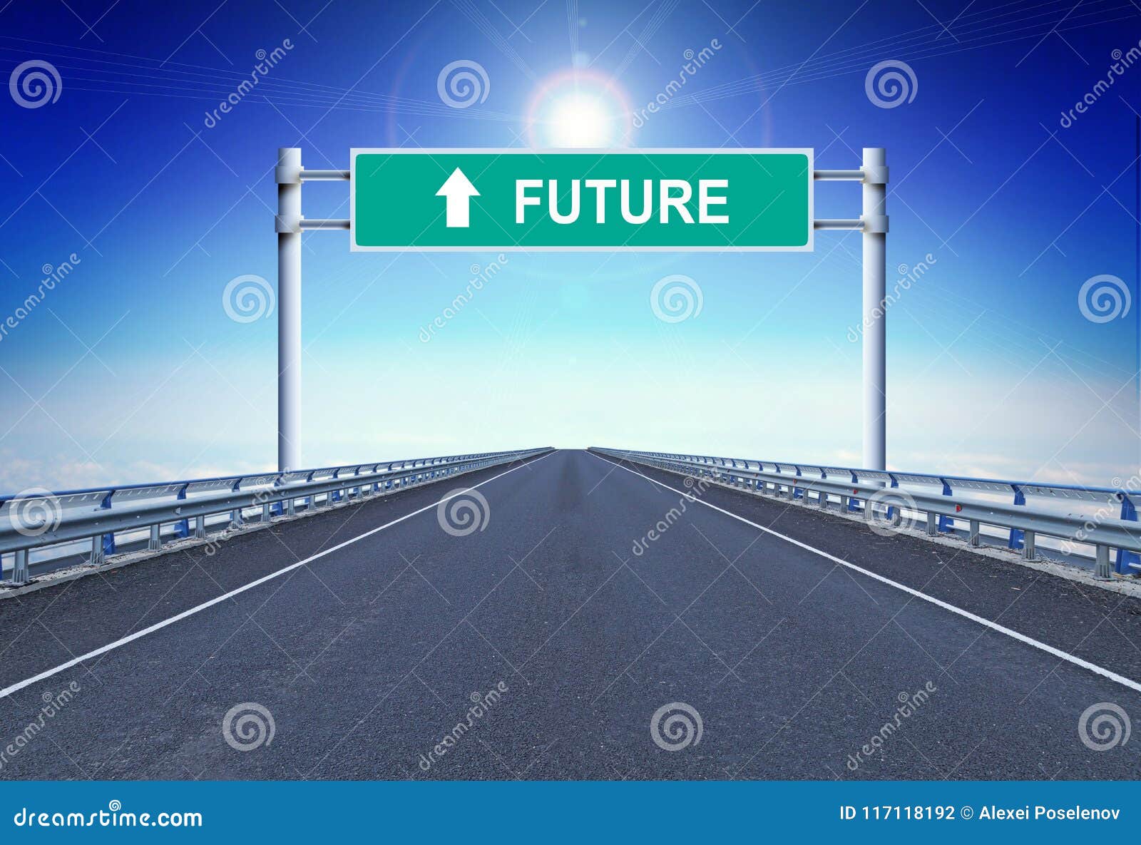 Straight Highway With A Text Future On The Road Sign Stock Photo Image Of Shine Fantasy