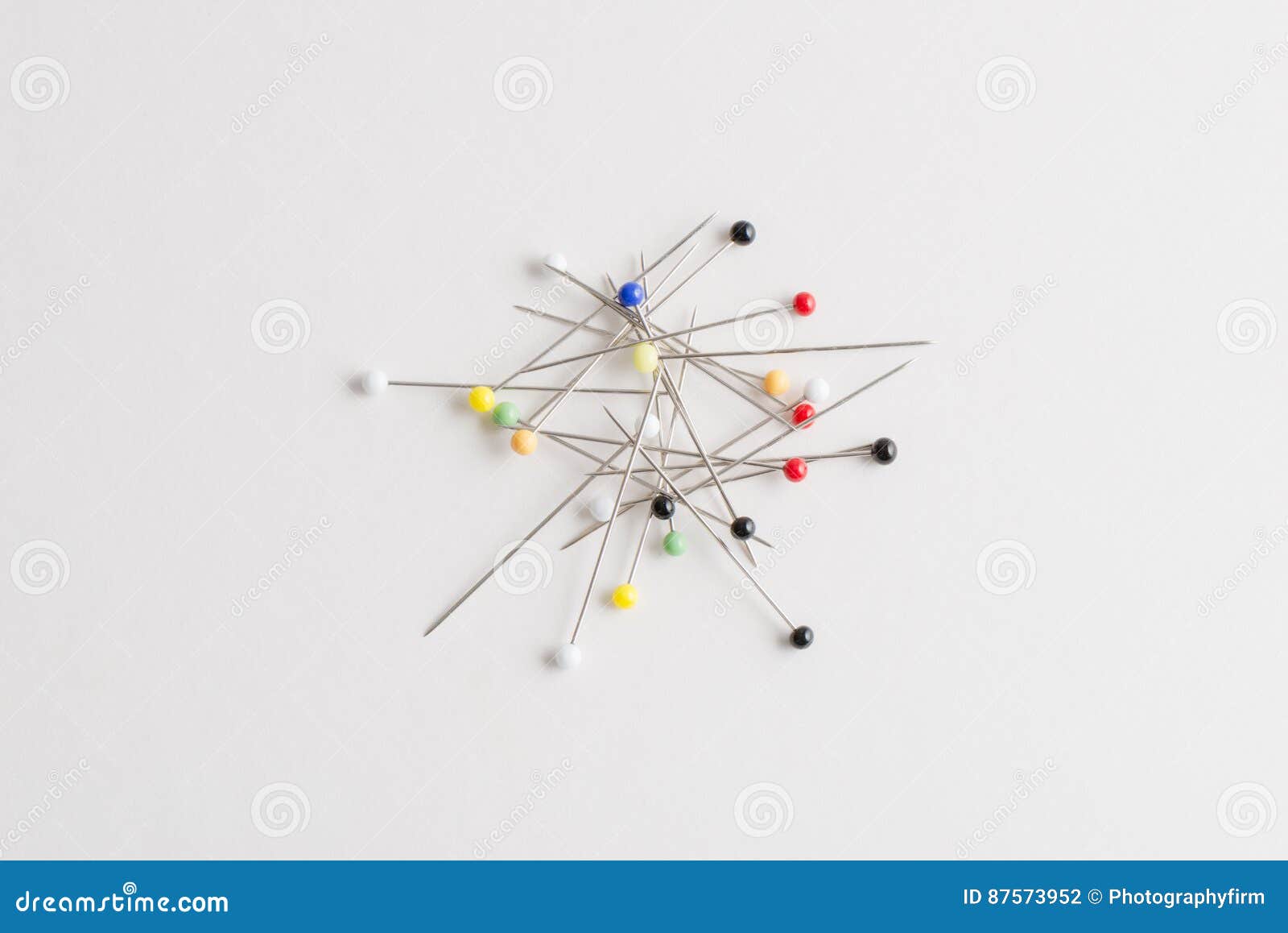 Straight Pins with Heads of Various Colors Stock Photo Image of head