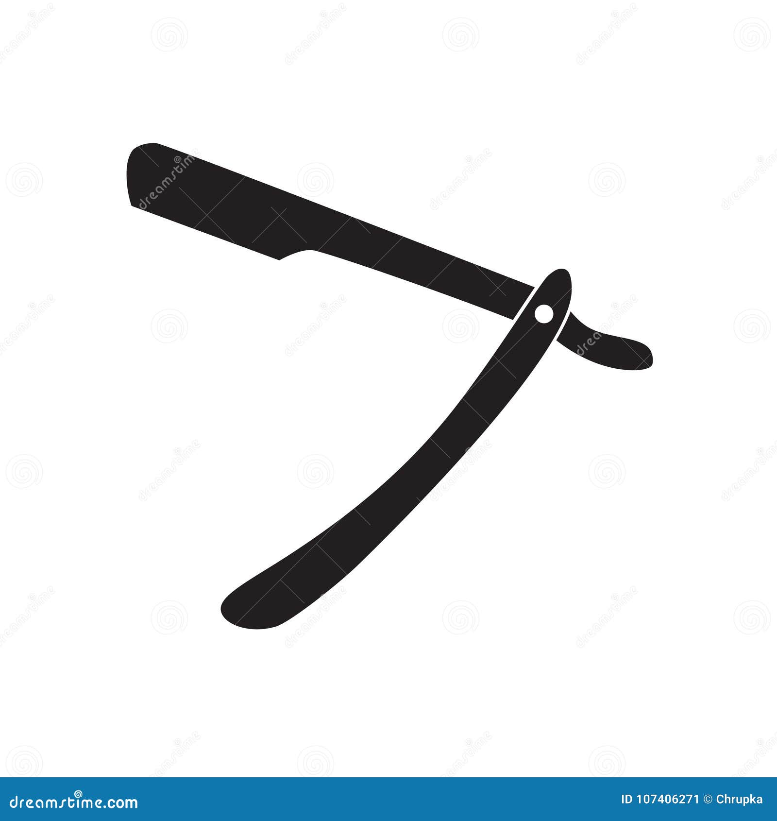 Straight razor blade icon stock vector. Illustration of outline 107406271