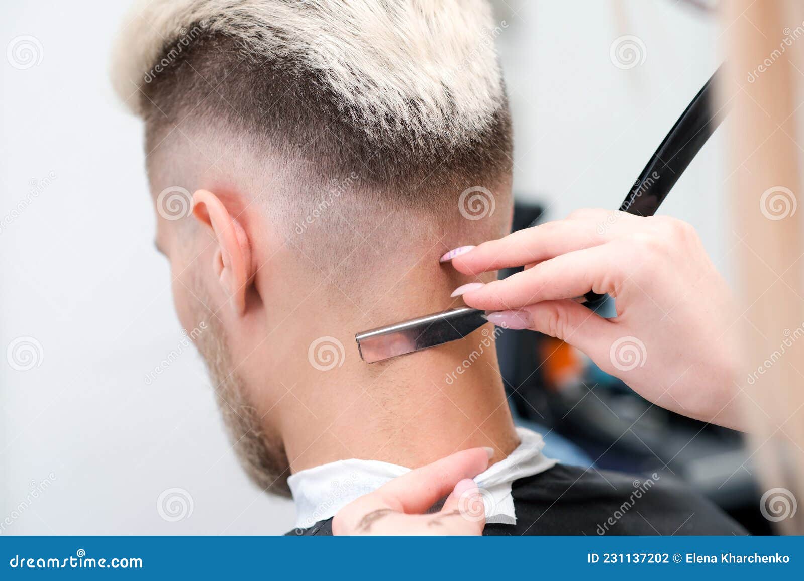 Straight Razor. Haircut Process of Blond Young Man in Barbershop Salon Stock Photo - Image of classic, brutal: 231137202 Straight Razor. Haircut Process of Blond Young Man in Barbershop Salon Stock Photo - Image of classic, brutal: 231137202