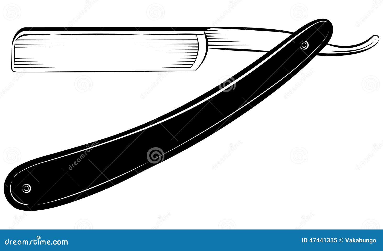 straight razor on a white background