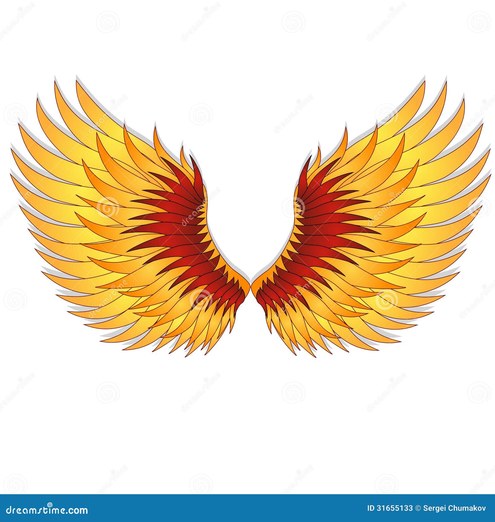 Straighten Wings of the Phoenix. Stock Vector Illustration of mythology, clip 31655133