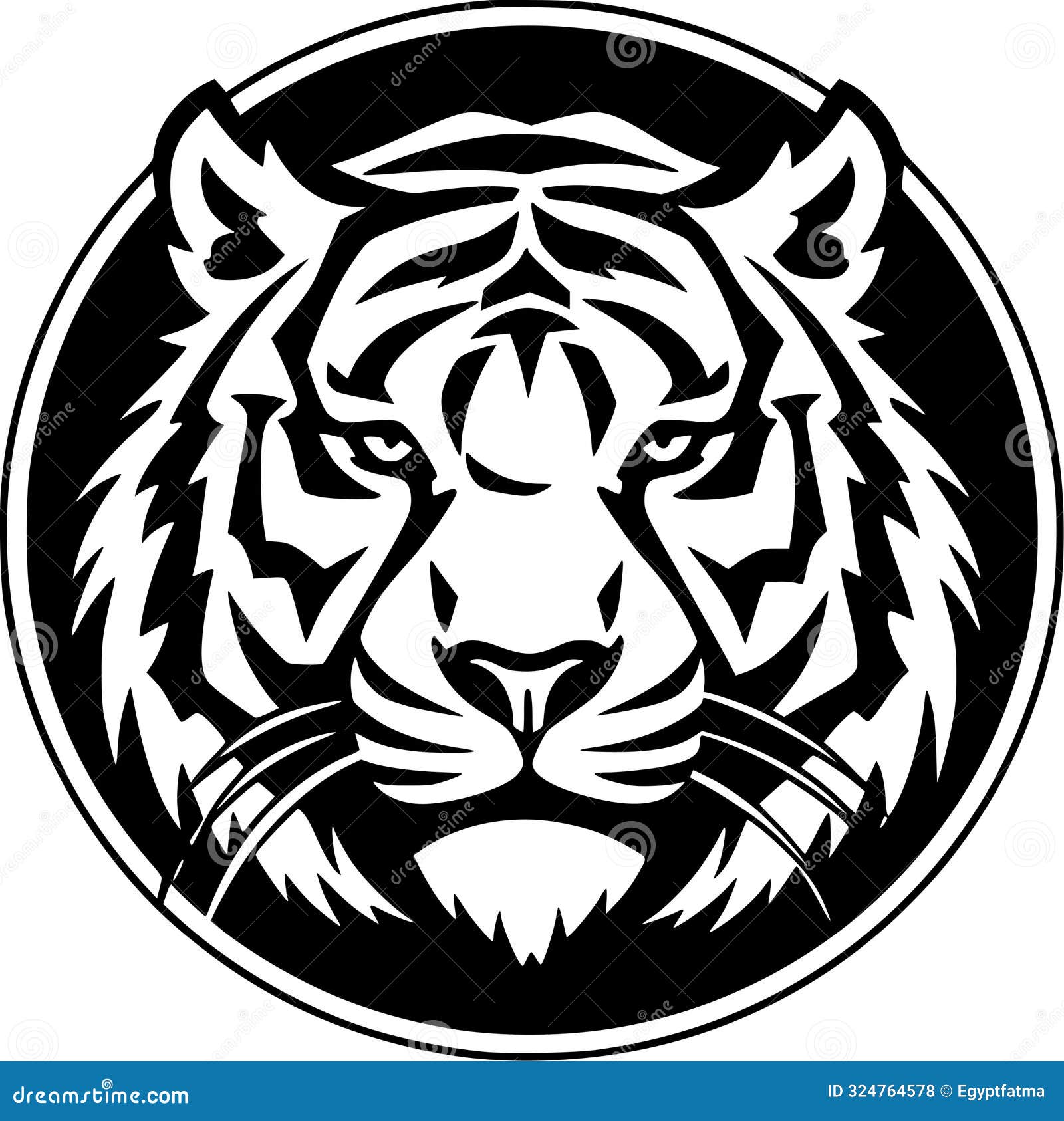 tiger - black and white  
