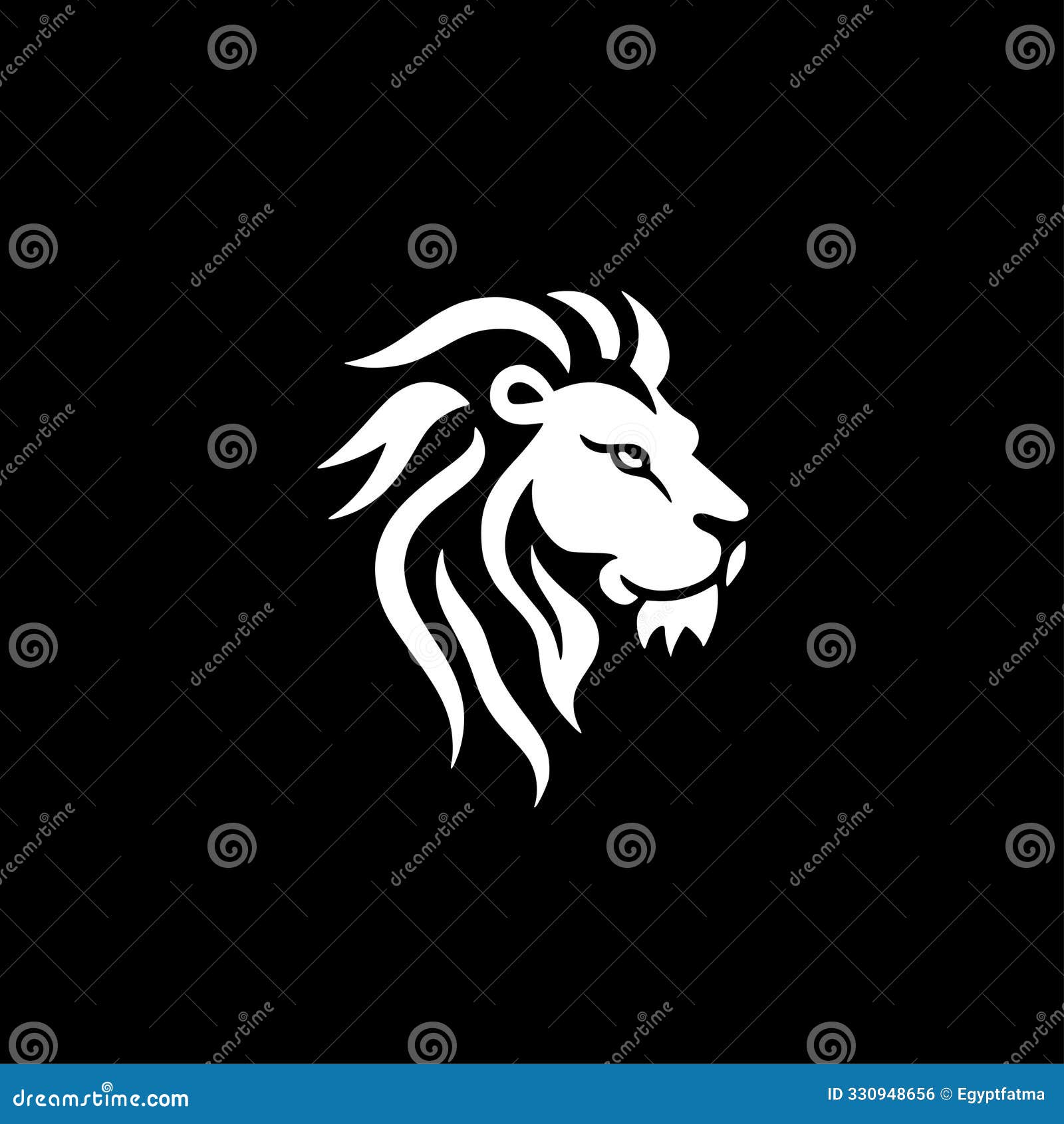 lion - black and white  