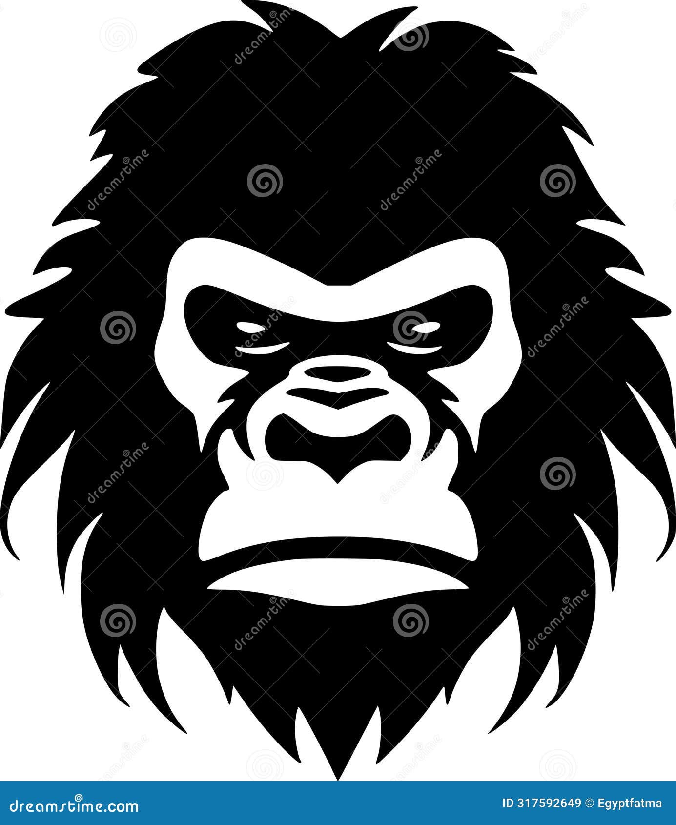 gorilla - minimalist and flat logo -  