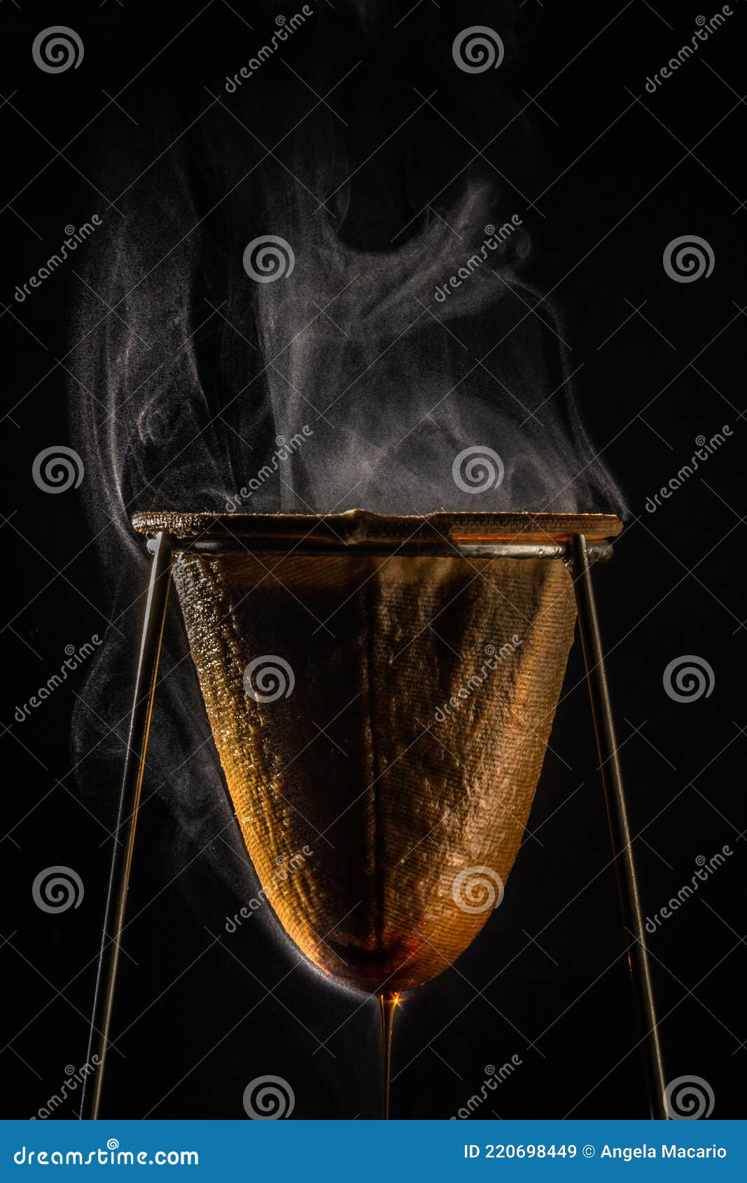 Coffee Being Strained in the Strainer. Stock Image Image of brown