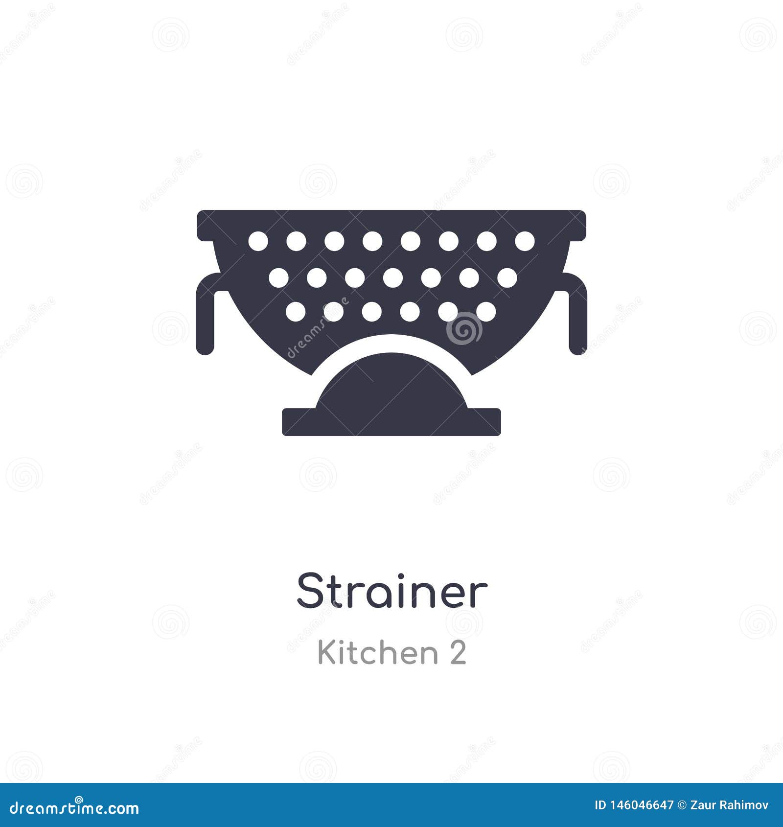 Strainer Icon. Isolated Strainer Icon Vector Illustration from Kitchen