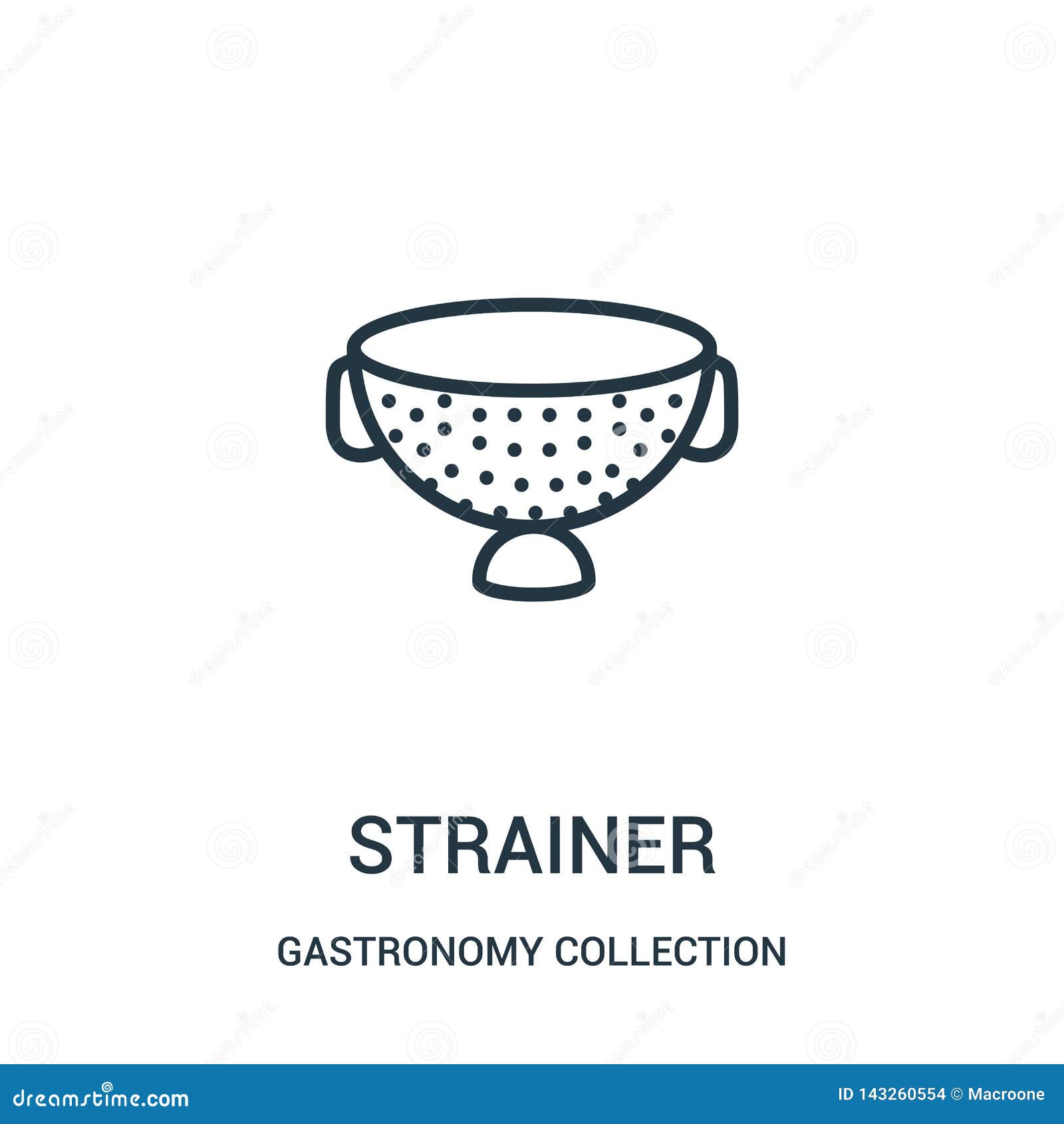 Strainer Icon Vector from Gastronomy Collection Collection. Thin Line