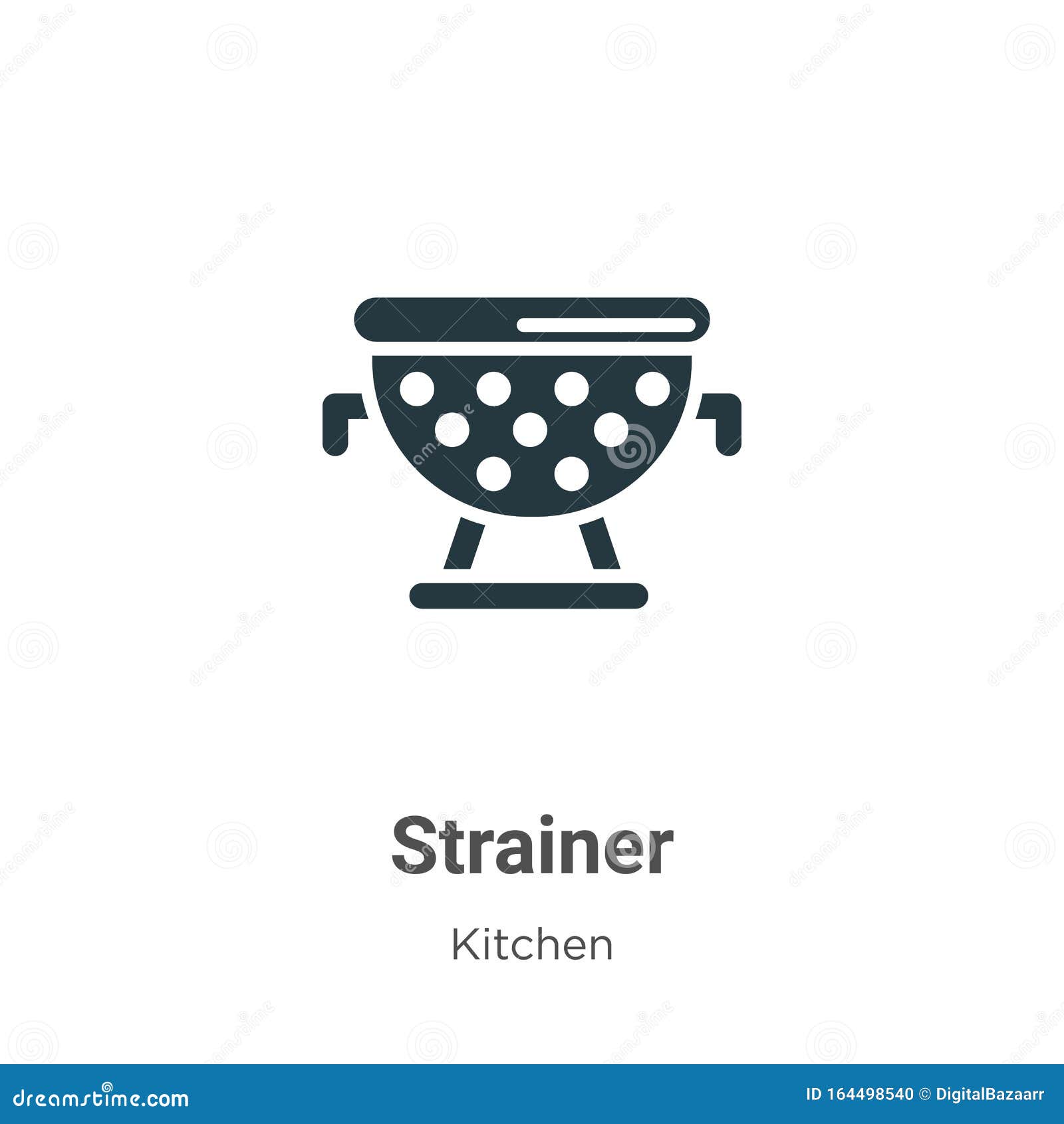 Strainer Vector Icon on White Background. Flat Vector Strainer Icon Symbol Sign from Modern