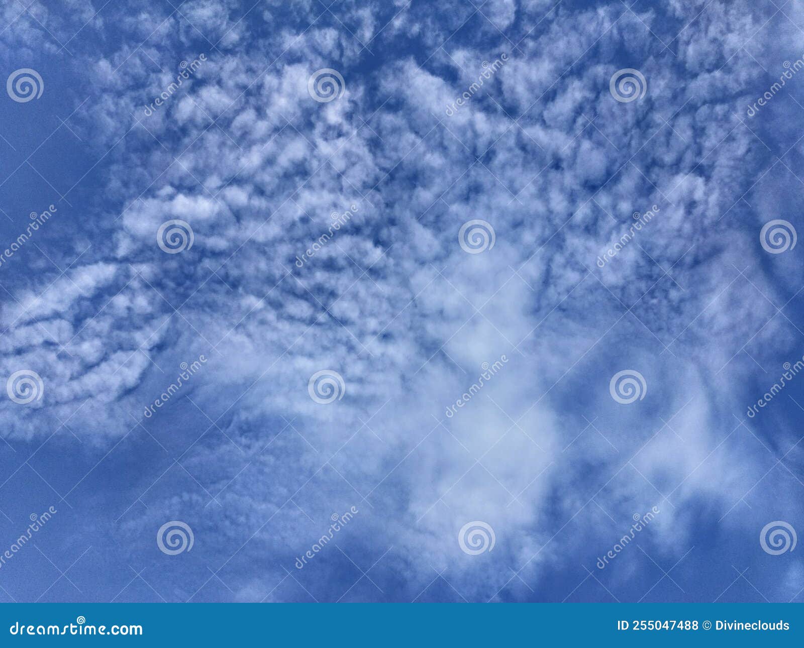 Strange Artistic Shape Visible at the Beautiful Stratus Clouds Stock