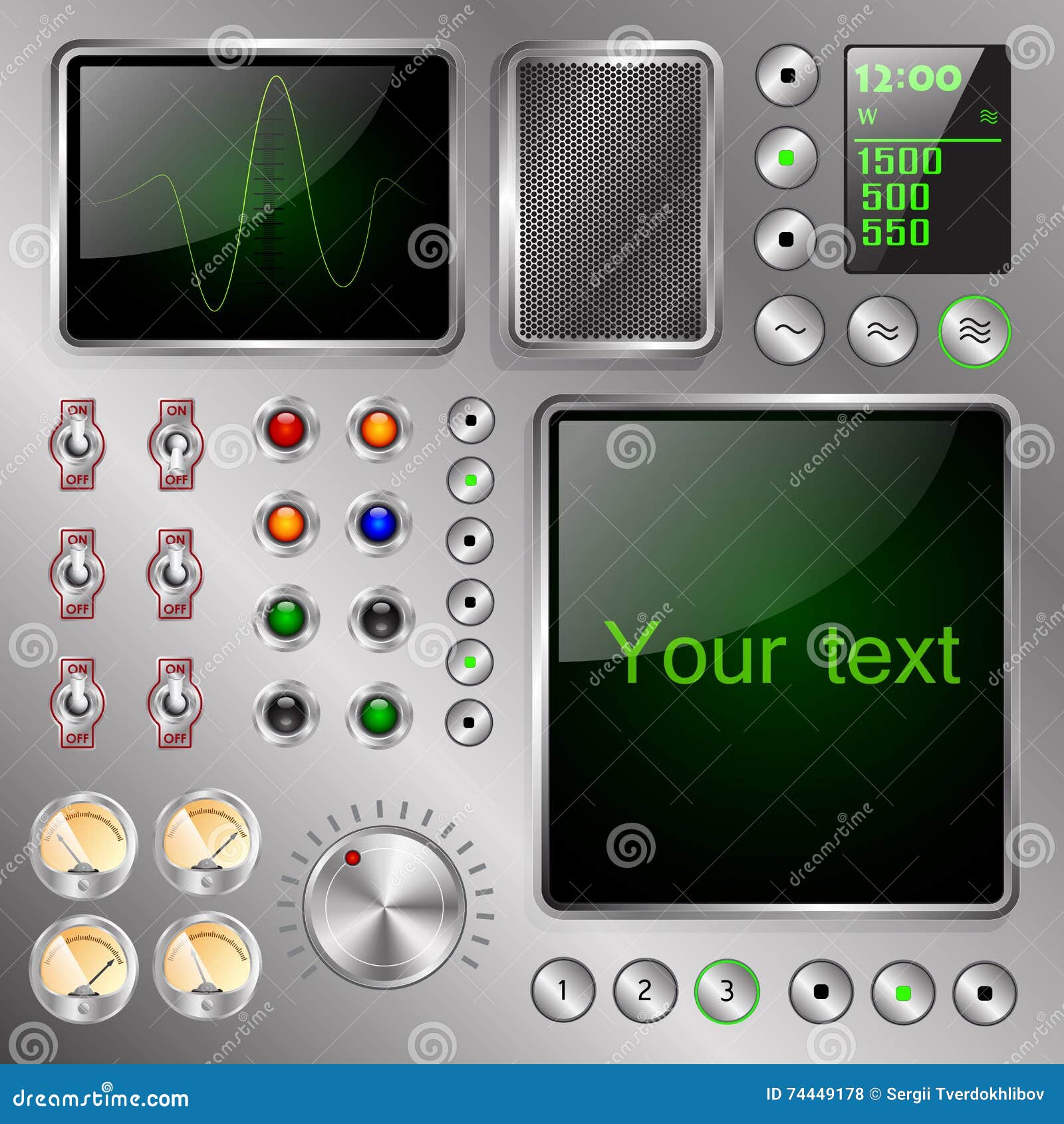 Strange Electronic Device Equipped with the Screens, Switches and