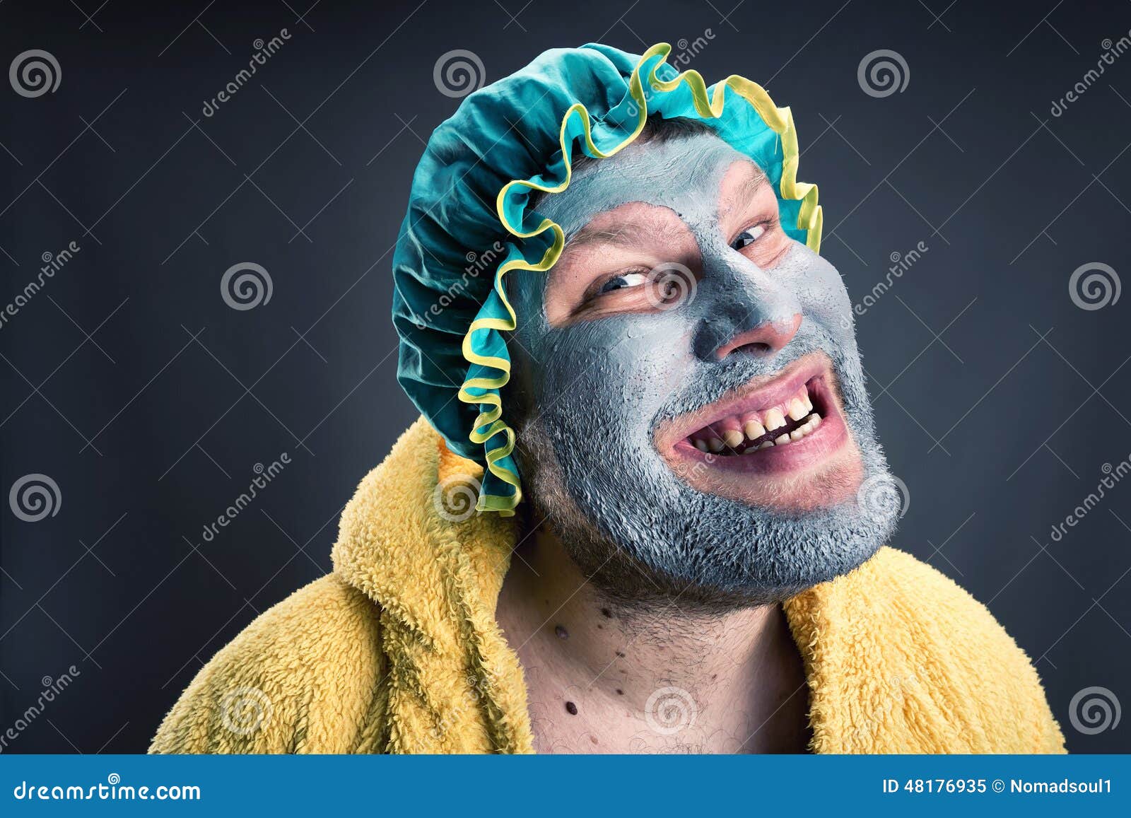 Strange man with face pack stock image. Image of overweight 48176935