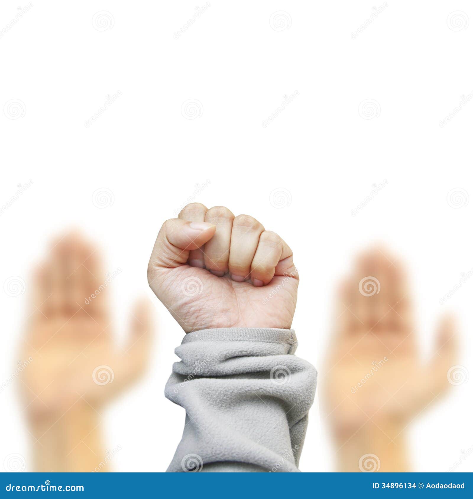 Stranglehold Hand Of The Baby On White Diapers RoyaltyFree Stock Image