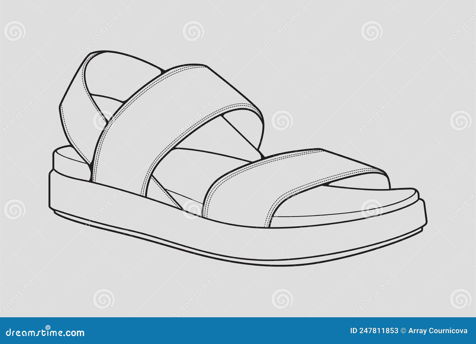 Flip Flops Isolated On White Background Stock Illustration - Download Image  Now - Flip-Flop, Drawing - Art Product, Sandal - iStock