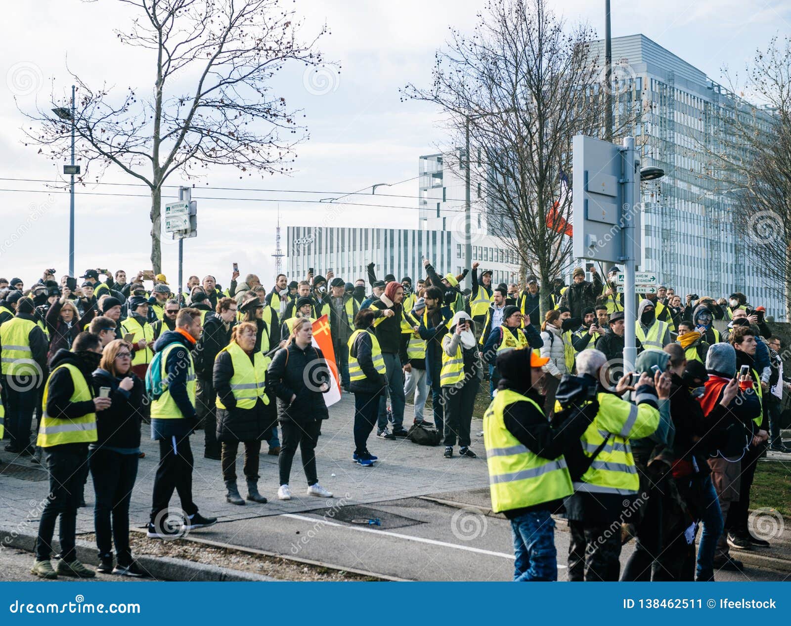 European Parliament People Gilets Jaunes or Yellow Vest Protest in ...