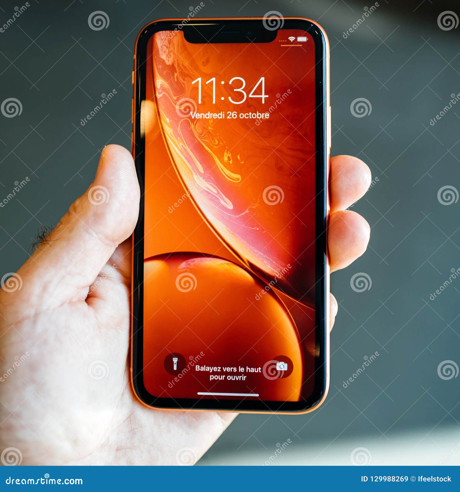 Man New Apple Iphone Xr Red Square Image Editorial Stock Image ...