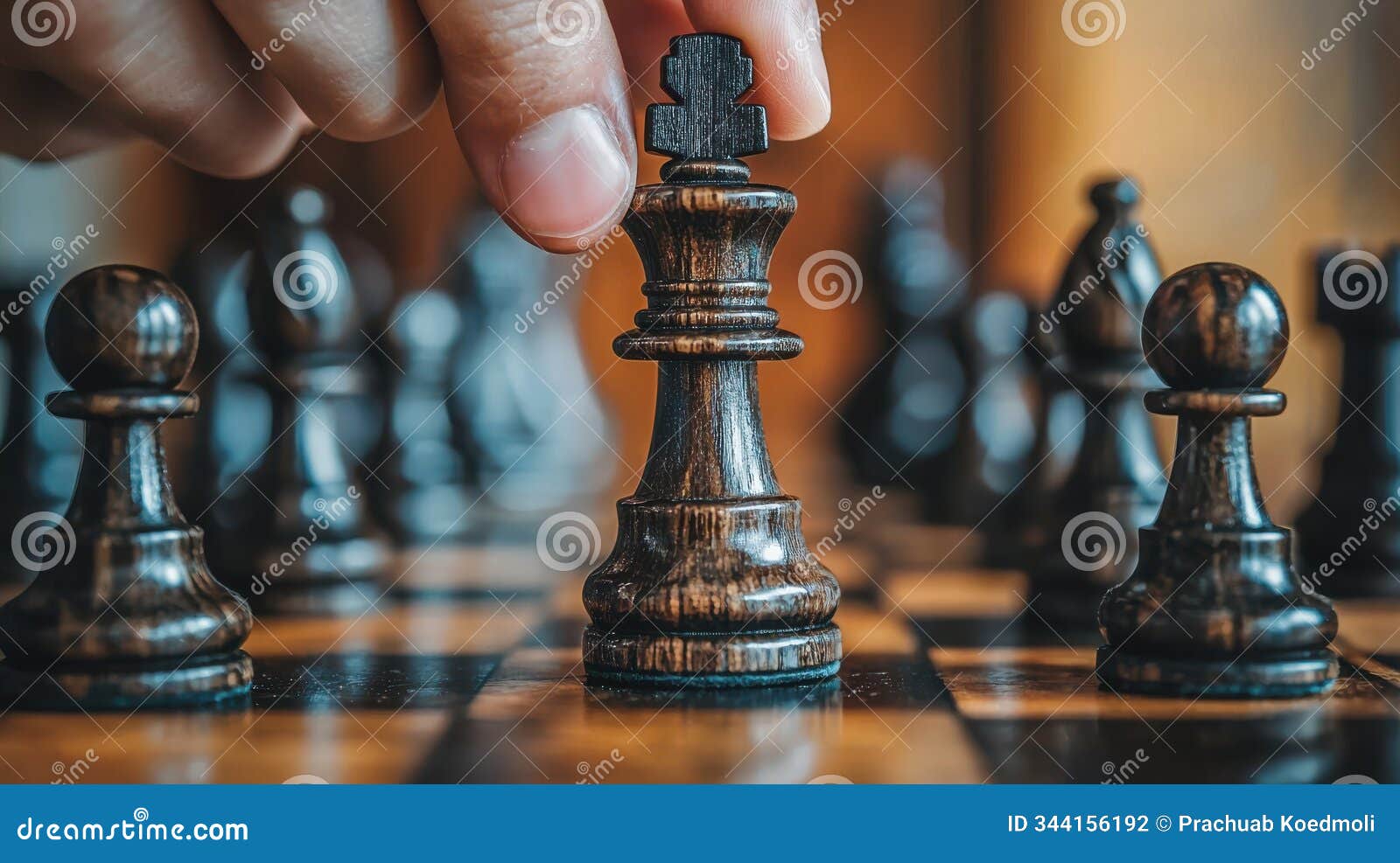 strategic move: close-up of a chess king piece