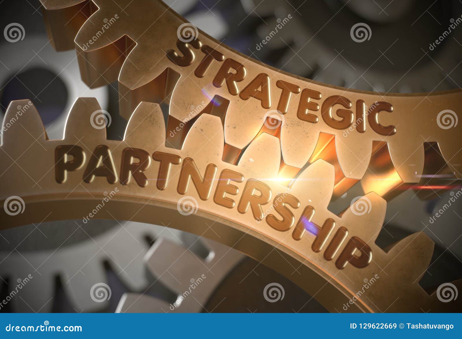 strategic partnership on golden cog gears. 3d .