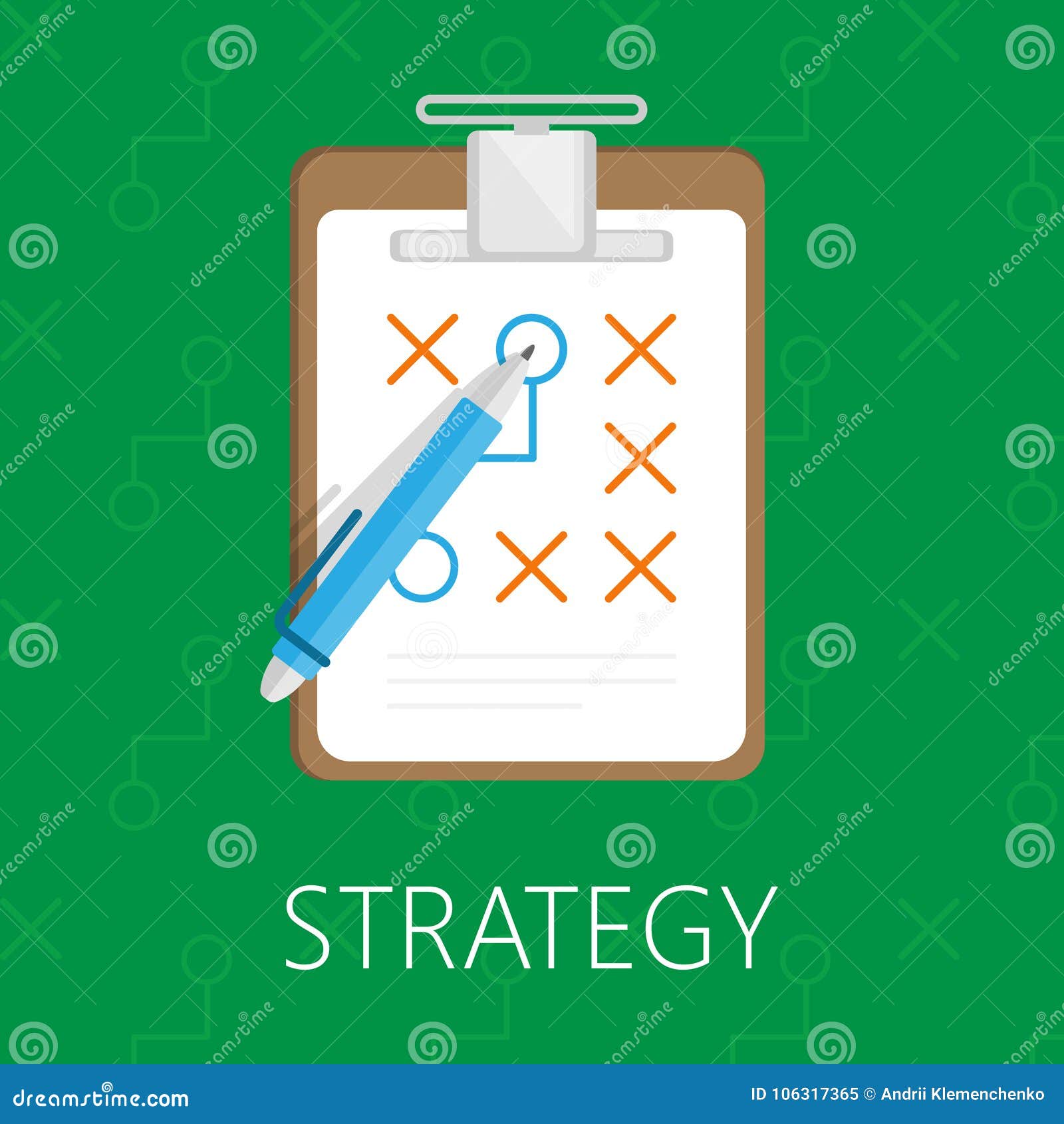 Strategic Plan on the Clipboard. Vector Illustration. Stock Vector