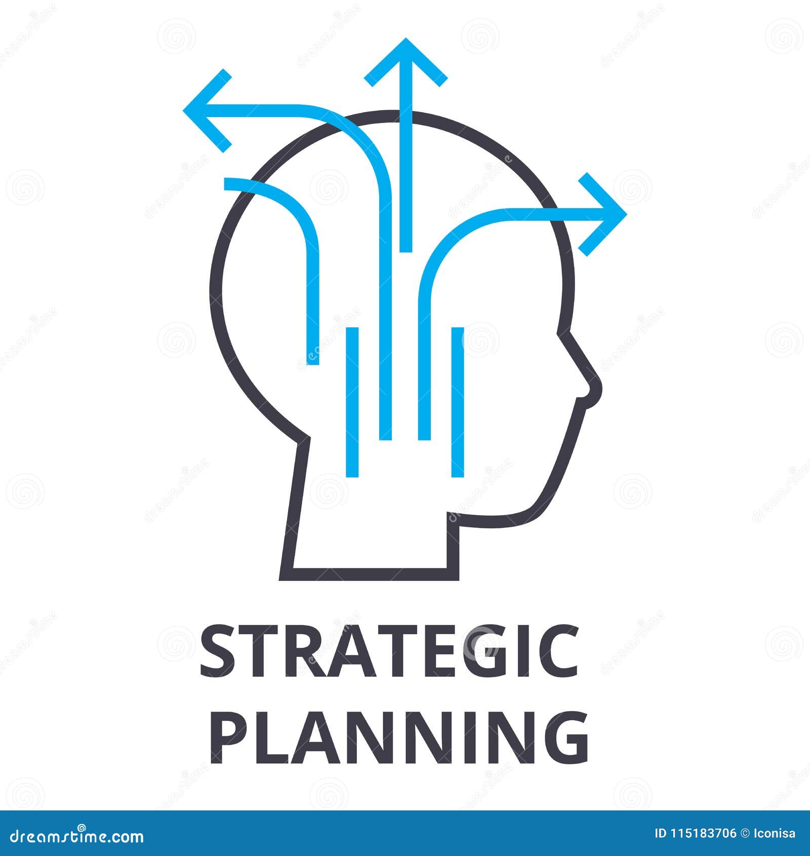 Strategic Planning  Thin Line Icon Sign Symbol  