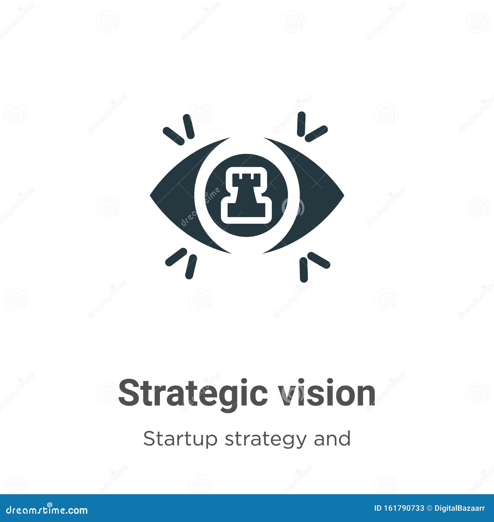 Strategic Vision Vector Icon On White Background Flat Vector Strategic