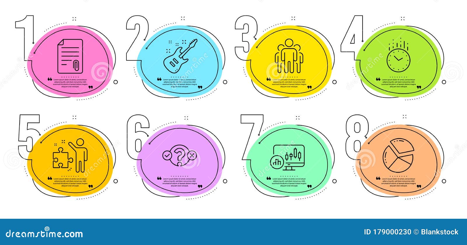 Strategy Attachment And Quiz Test Icons Set Candlestick Chart Group And Pie Chart Signs Vector Stock Vector Illustration Of Human Presentation