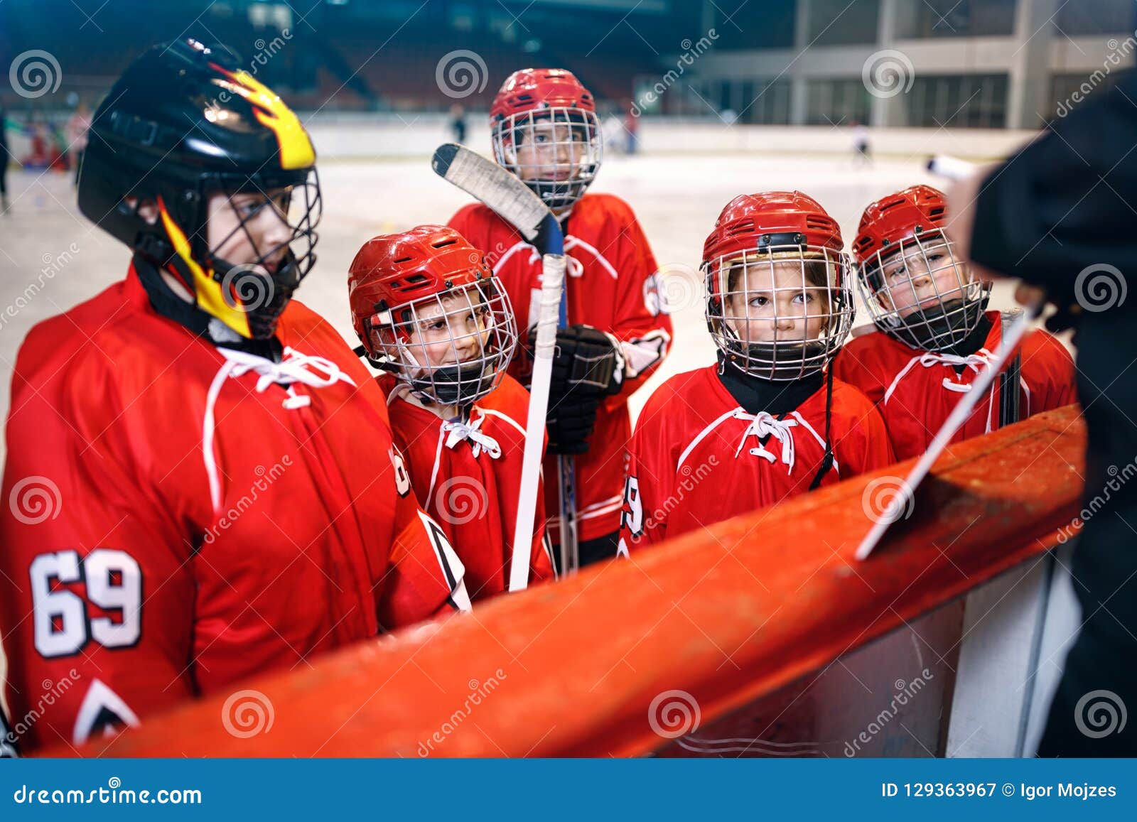 Strategy Coach in Game Hockey in Ice Stock Image Image of kids