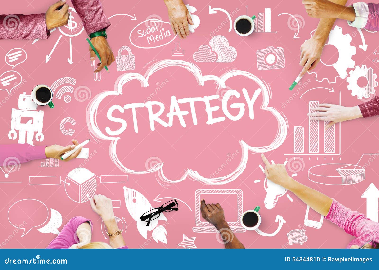 strategy online social media networking marketing concept