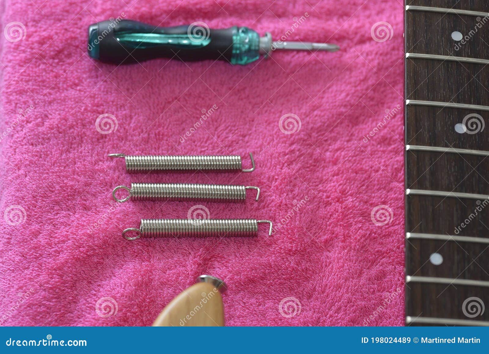 Stratocaster Electric Guitar Bridge Spring Repair Stock Image Image