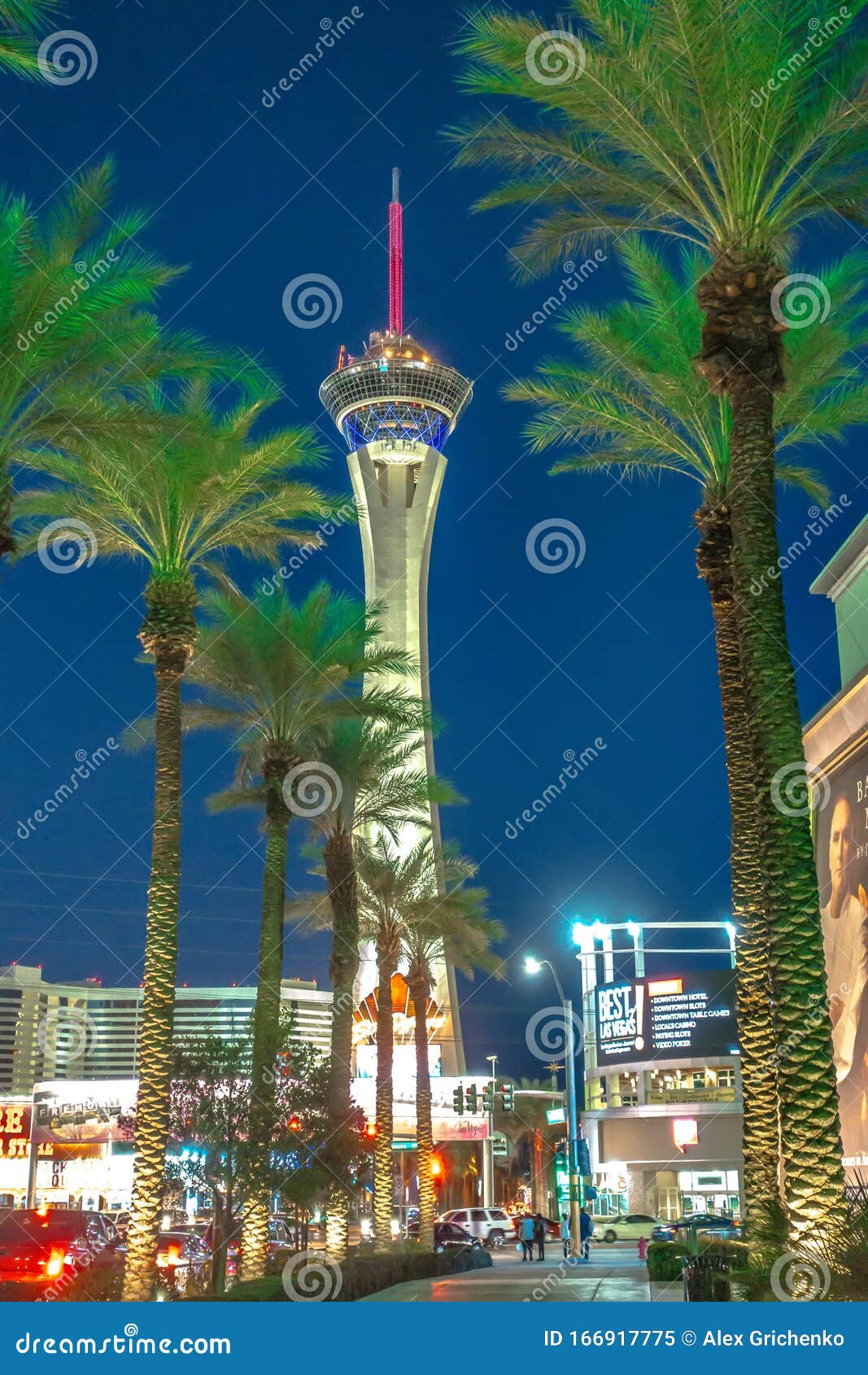 Stratosphere Las Vegas at Sunset Evening Time Editorial Image - Image ...