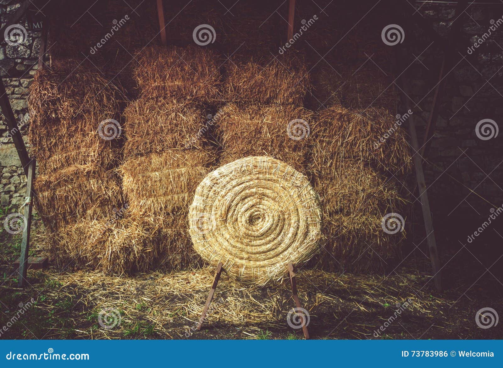 Straw Archery Target stock photo. Image of straw, soldier 73783986