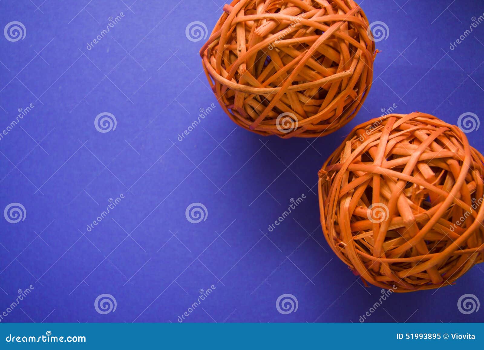 Straw Balls Over Blue Background Stock Image - Image of decor, balls