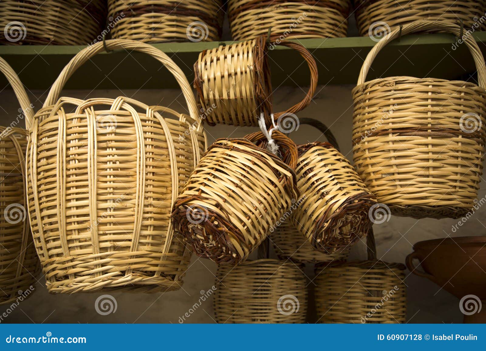 Straw baskets stock photo. Image of basket, shopping 60907128