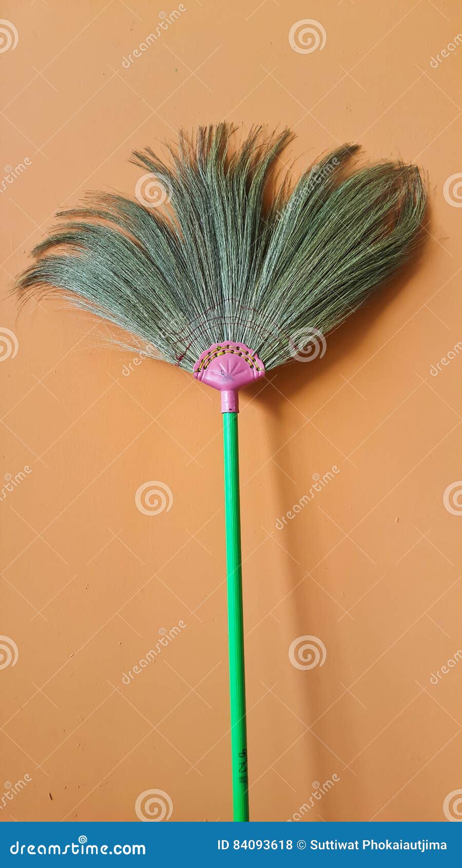 Straw broom stock photo. Image of orange, space, sweep 84093618