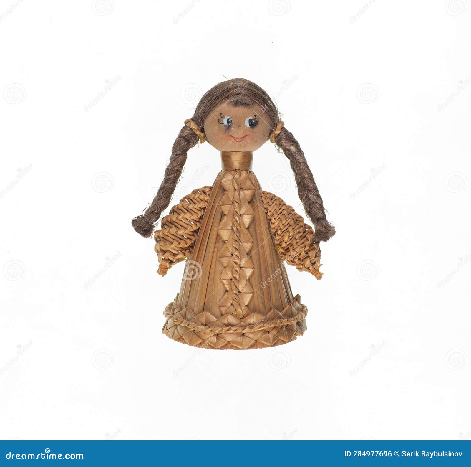 Straw Doll Isolated on White Stock Photo Image of symbol, luck 284977696