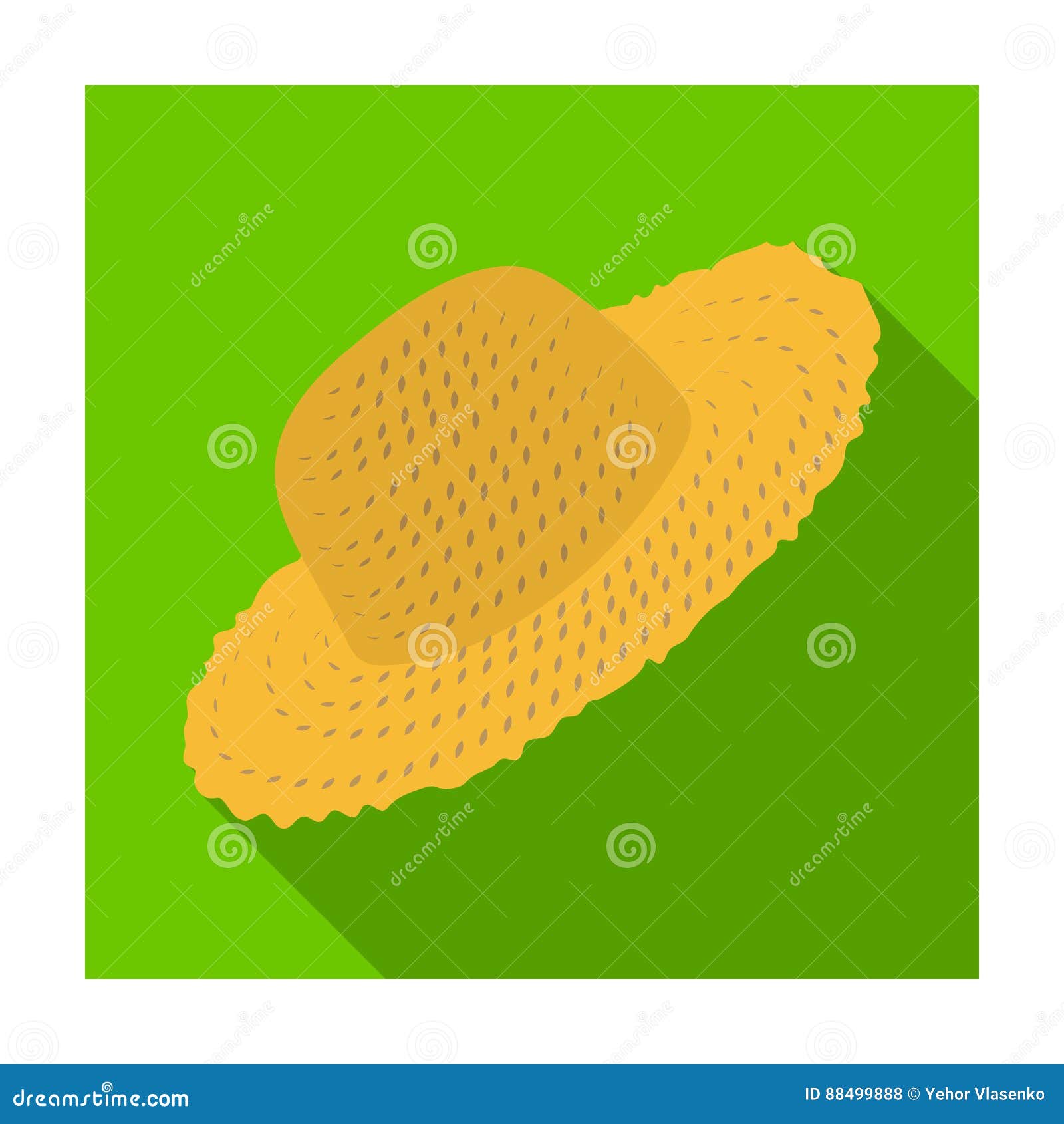 Straw Hat for Gardener. Headpiece for Protection of the Sun Stock Vector -  Illustration of isolated, male: 88499888