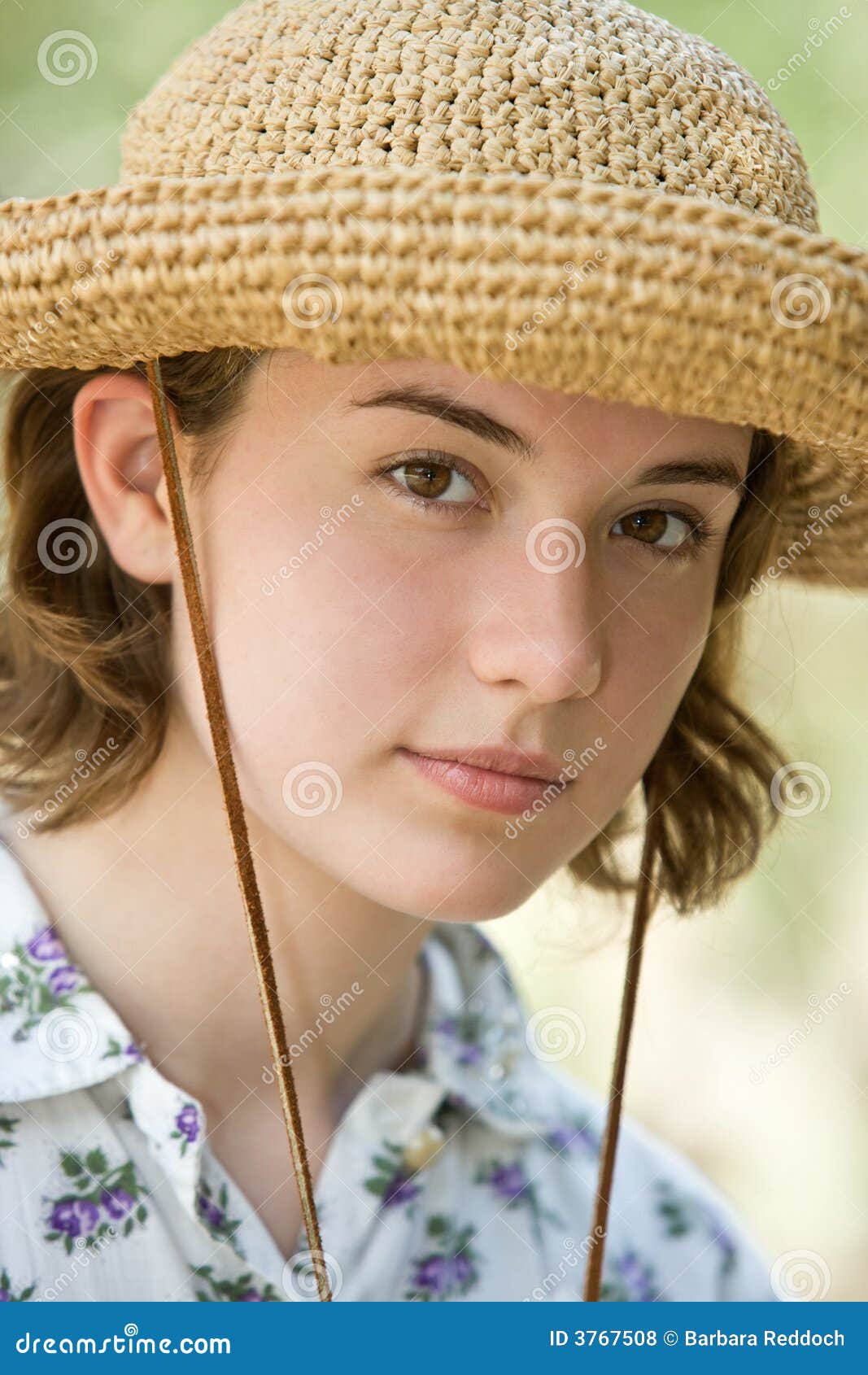 Straw Hat Girl stock photo. Image of vintage, ranch, peaceful 3767508