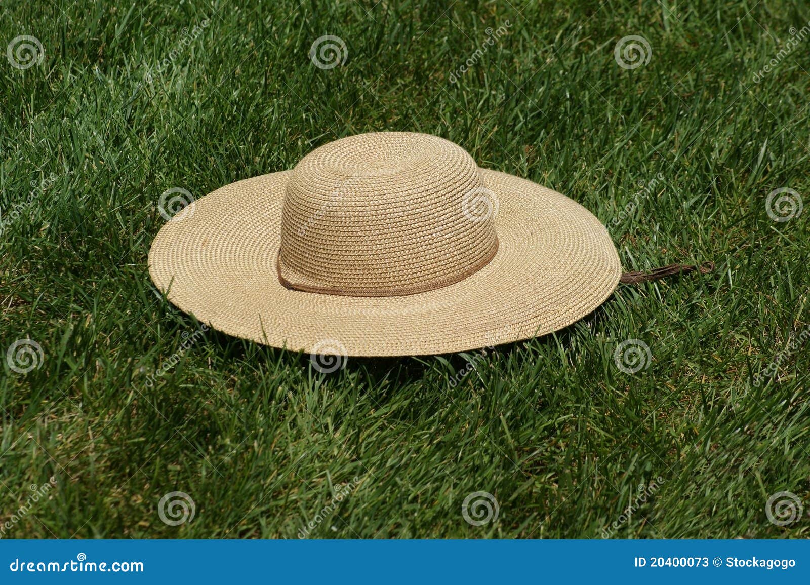 Straw Hat on Grass stock image. Image of clothing, summer - 20400073