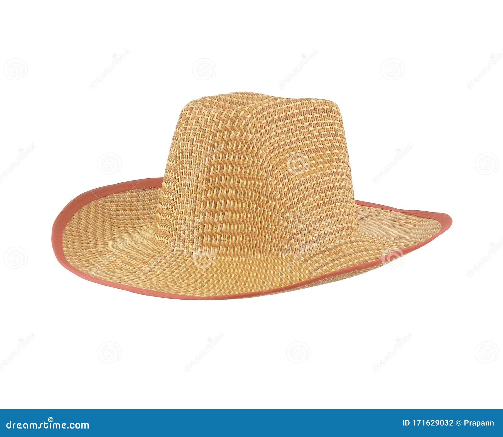 The Straw Hat Isolated On A White Background Stock Photo - Image of