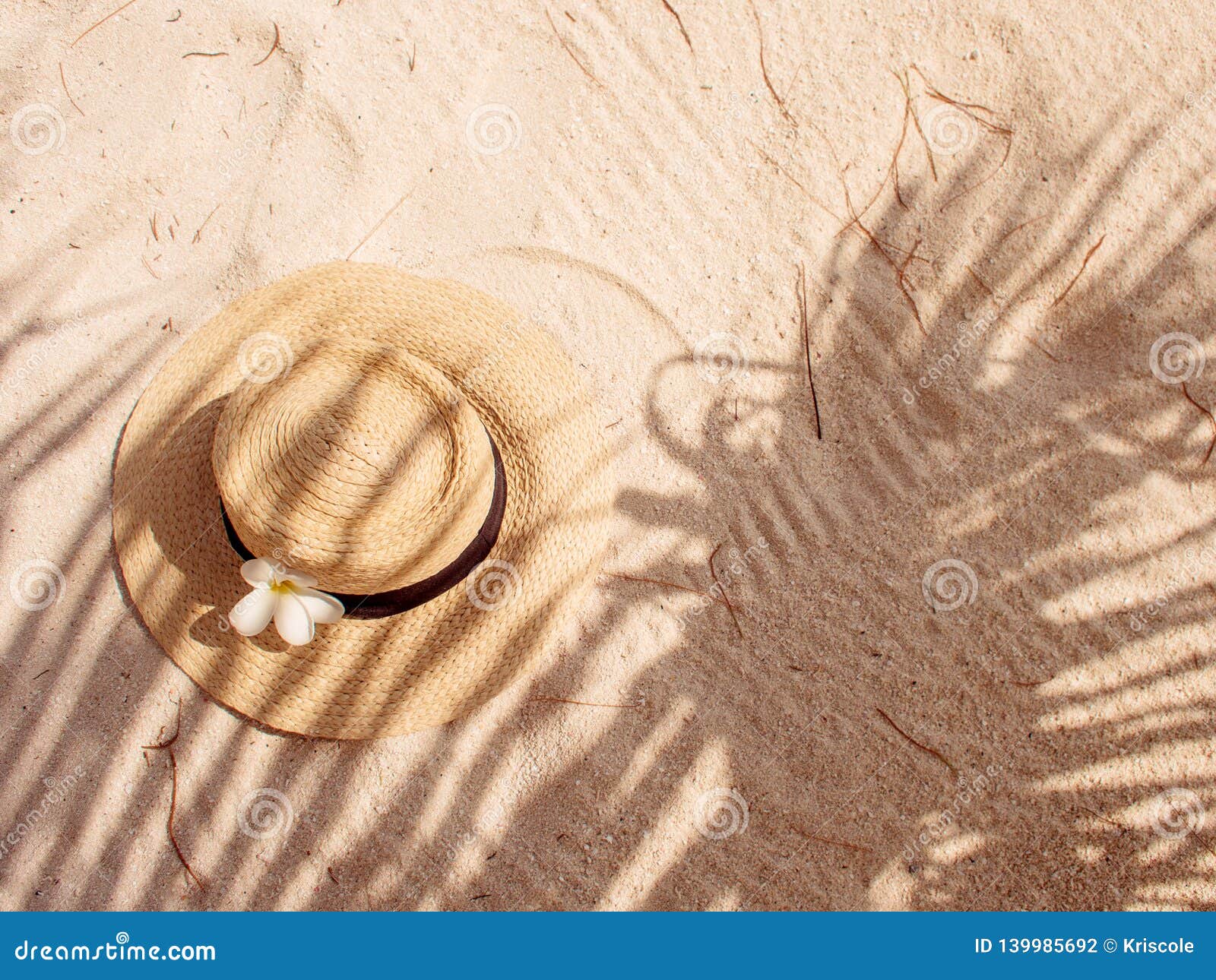 Straw Hat on Sand, Sun Protection Concept Stock Photo - Image of ...