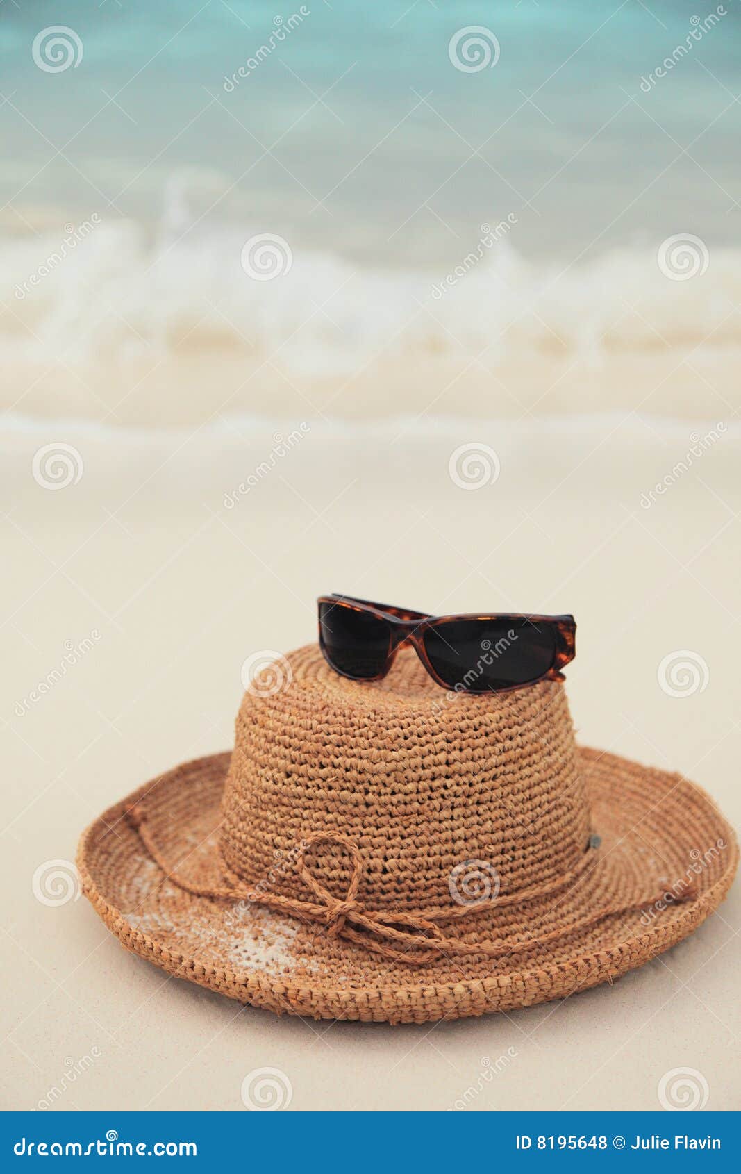 Straw Hat and Sunglasses on Tropical Island Stock Photo - Image of ...