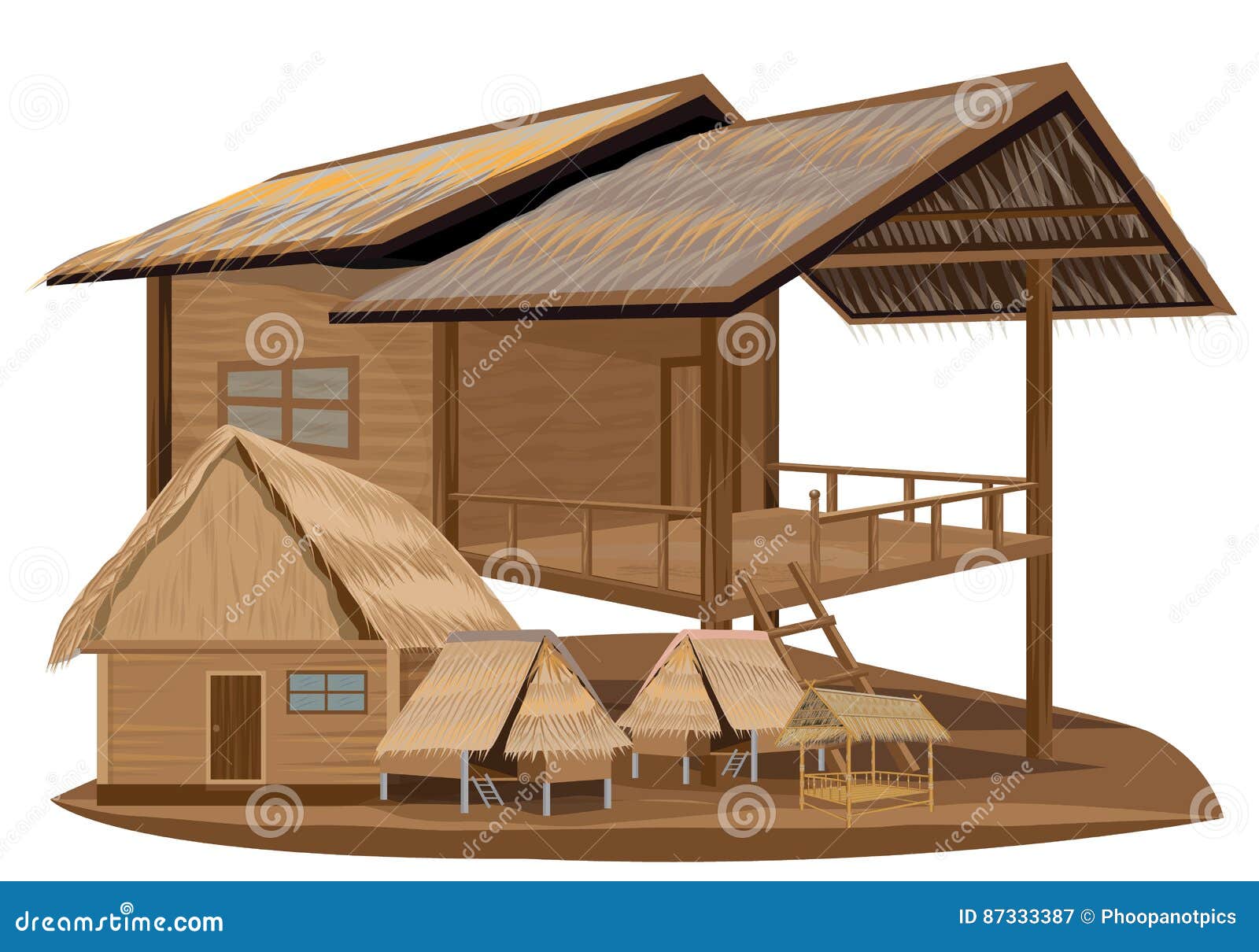 Straw hut stock vector. Illustration of straw, building 87333387