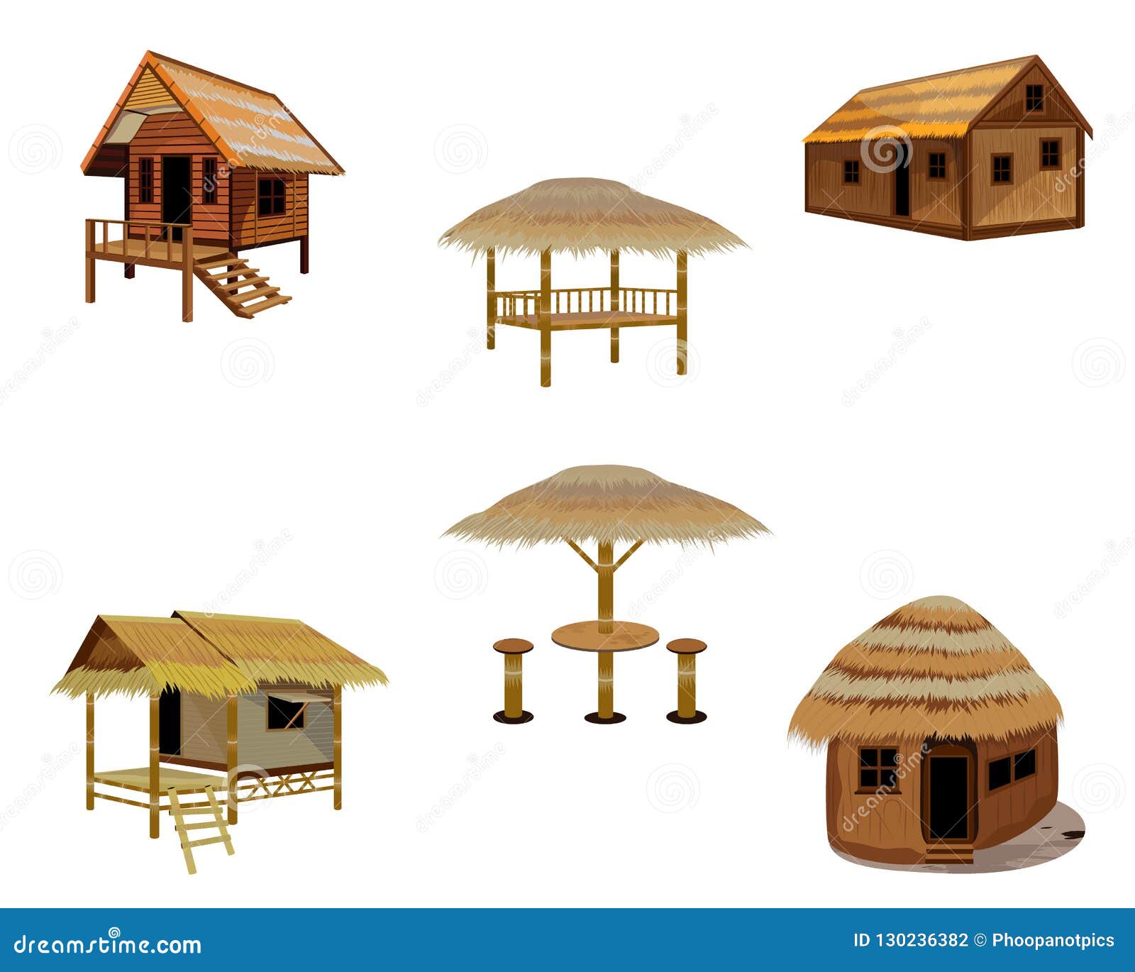 Straw hut stock vector. Illustration of design, straw 130236382
