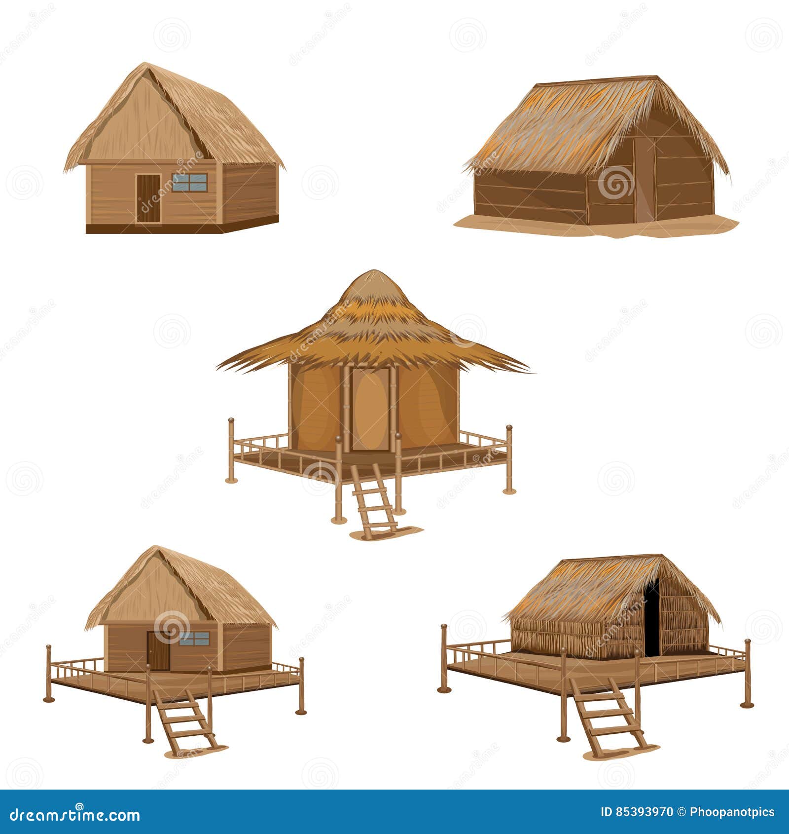 Straw hut stock vector. Illustration of lodge, bamboo 85393970